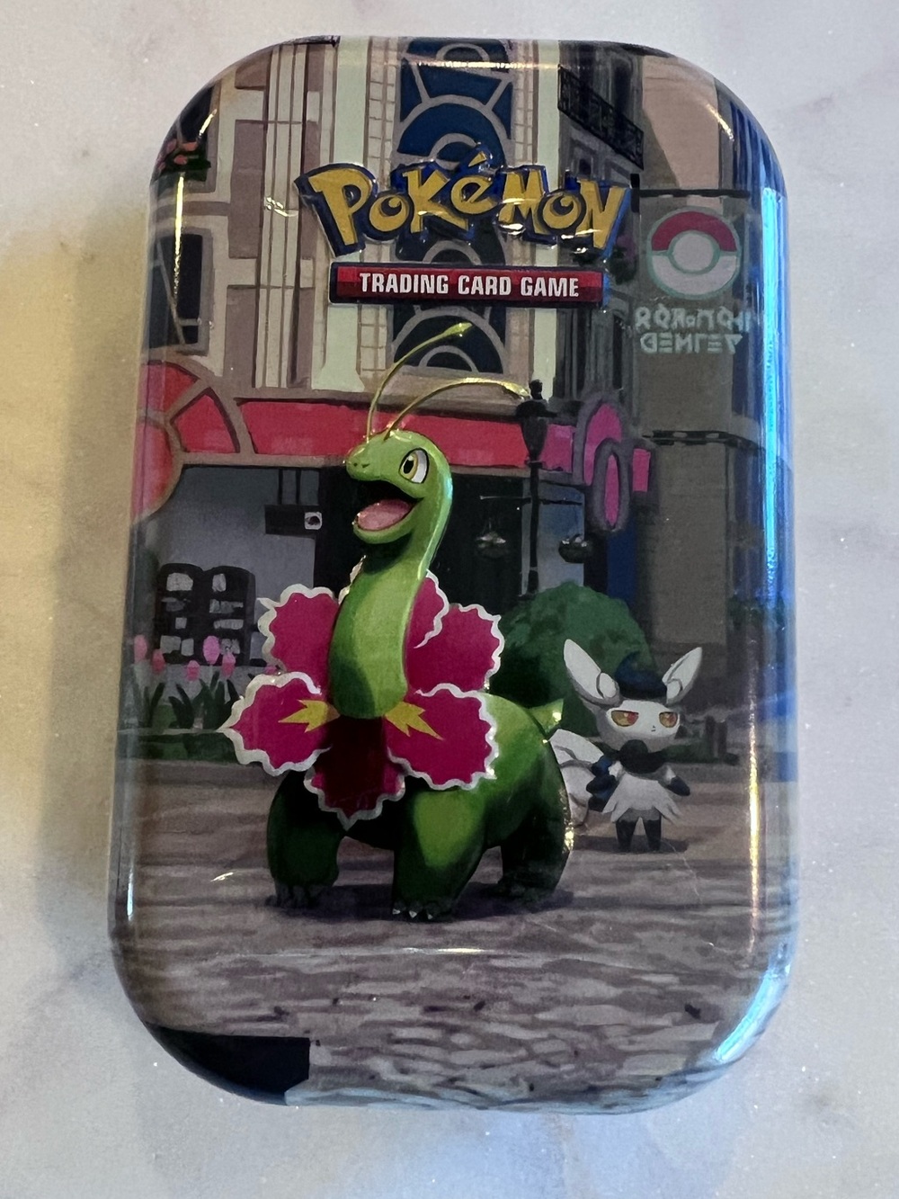 Pokemon Lumiose City Mini Tin Meganium & Meowstic New Factory Sealed